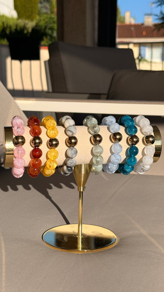 Bracelet élastique perles rondes