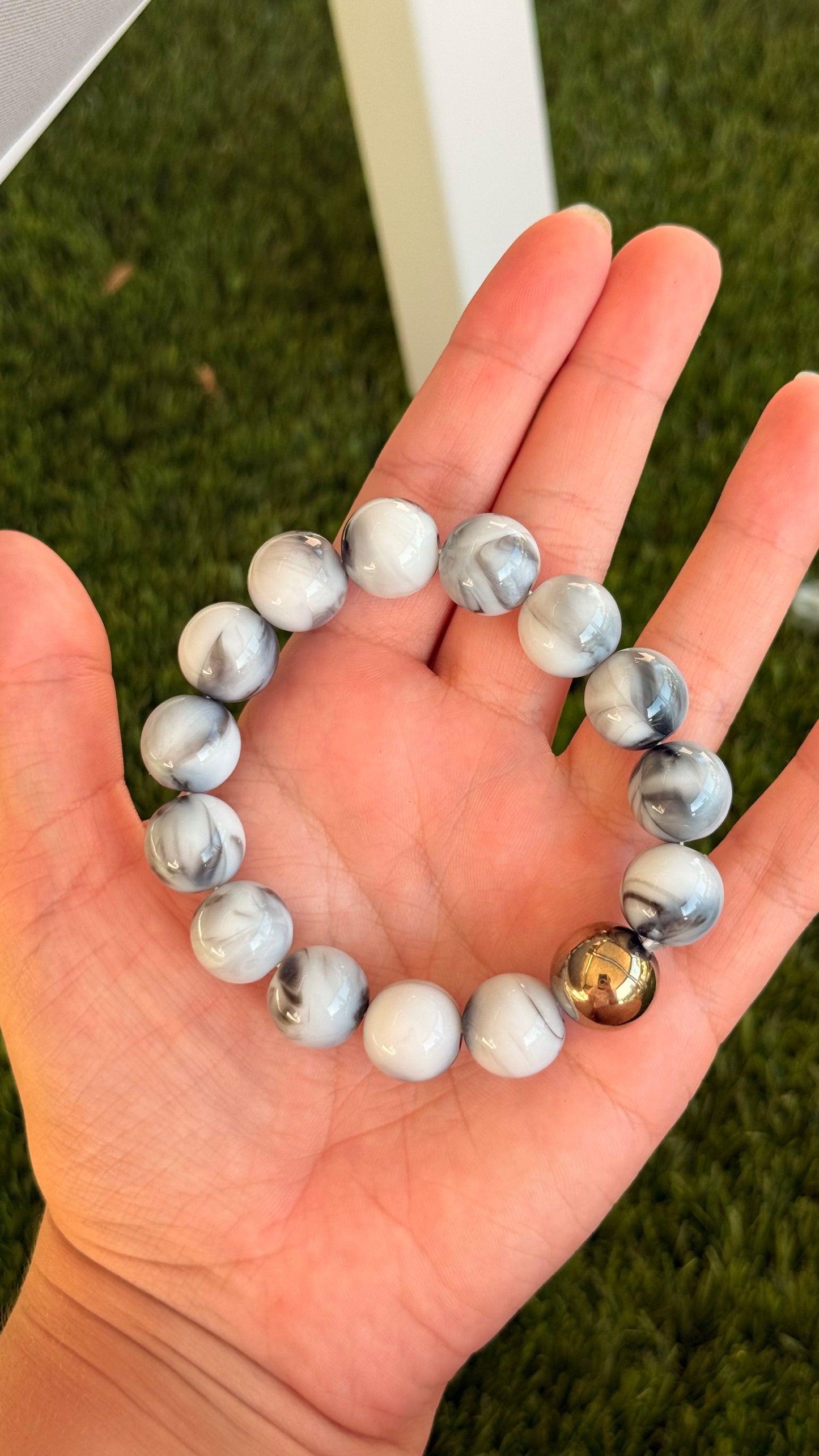 Bracelet élastique perles rondes