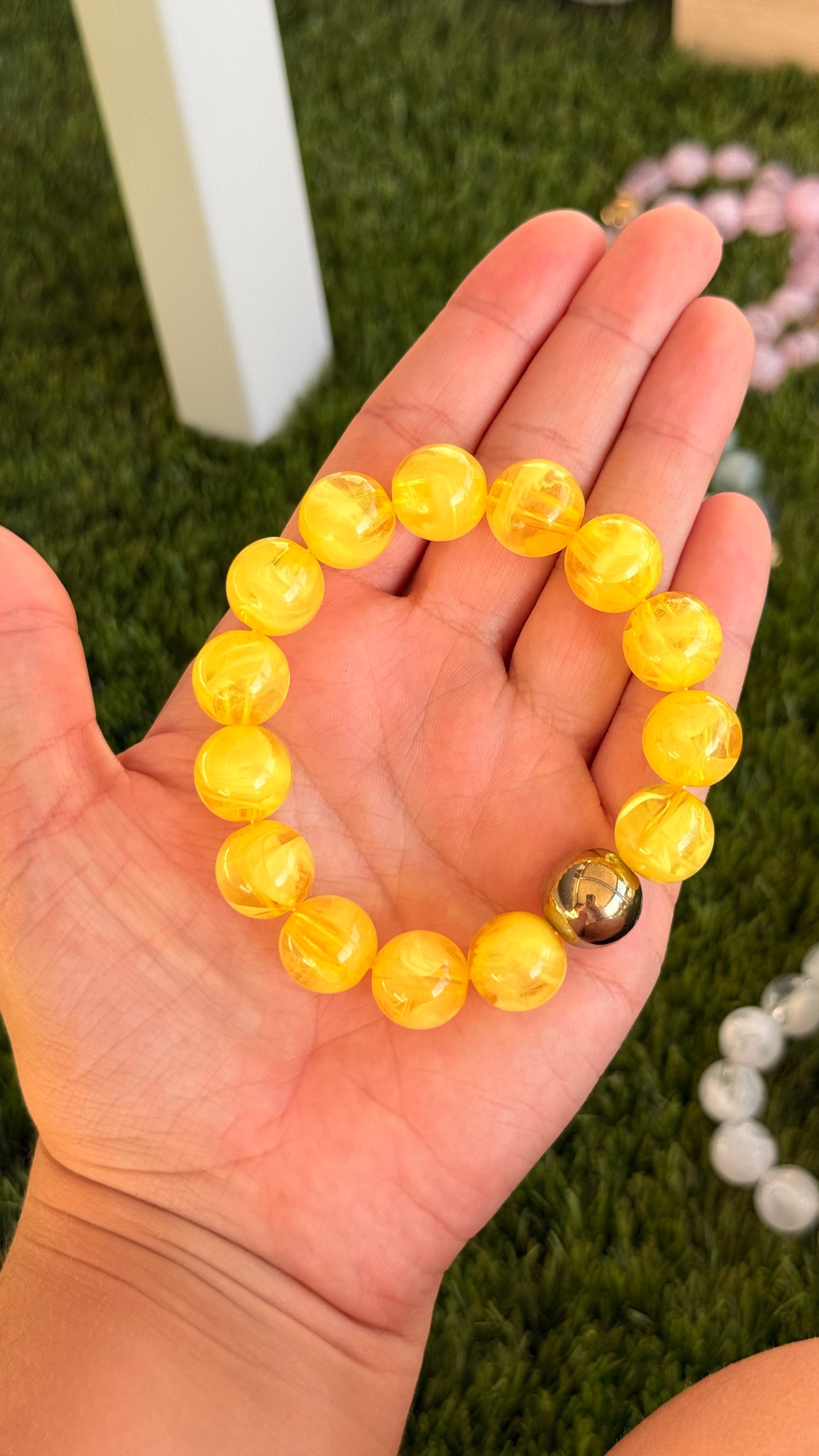 Bracelet élastique perles rondes