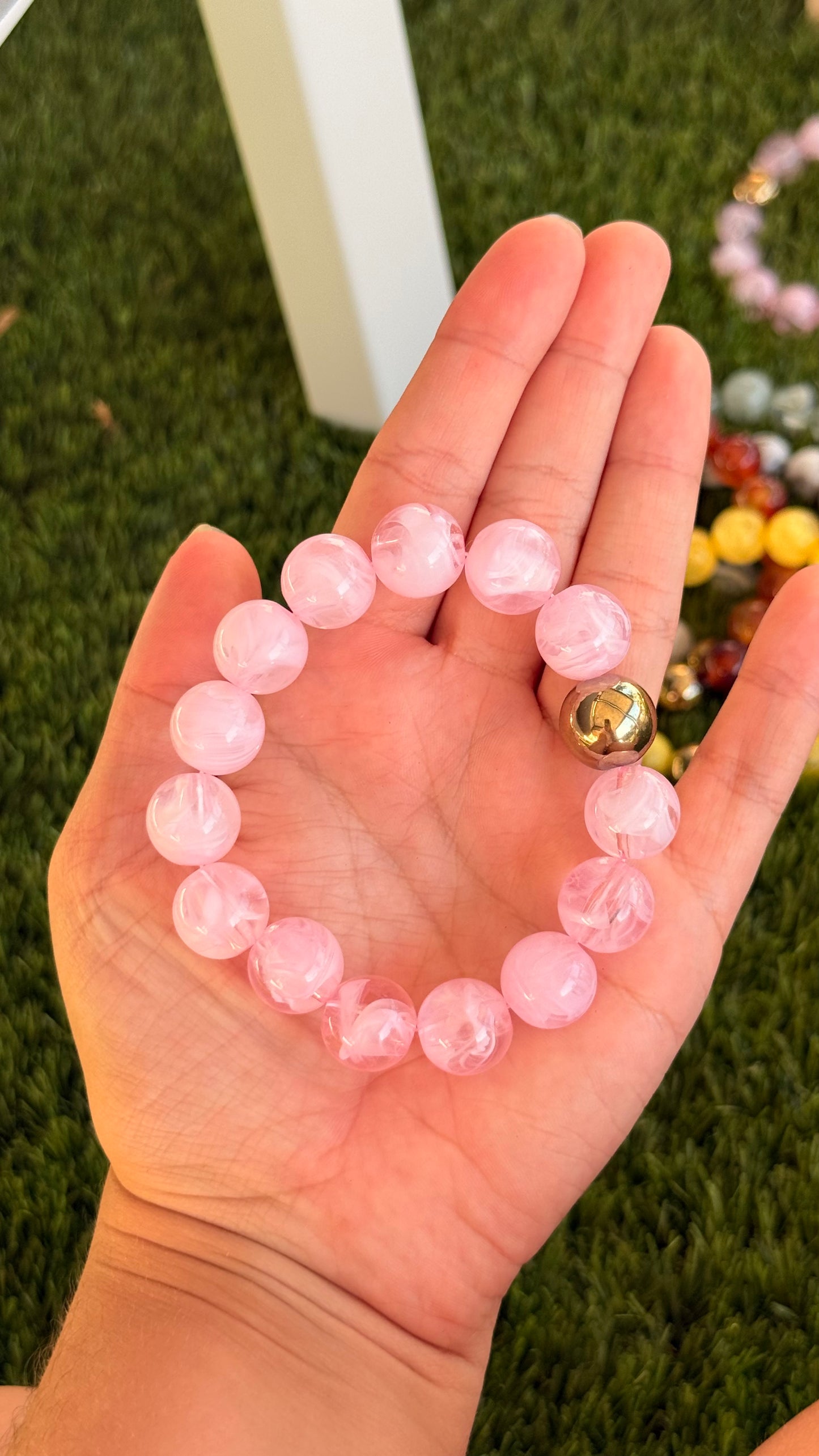 Bracelet élastique perles rondes
