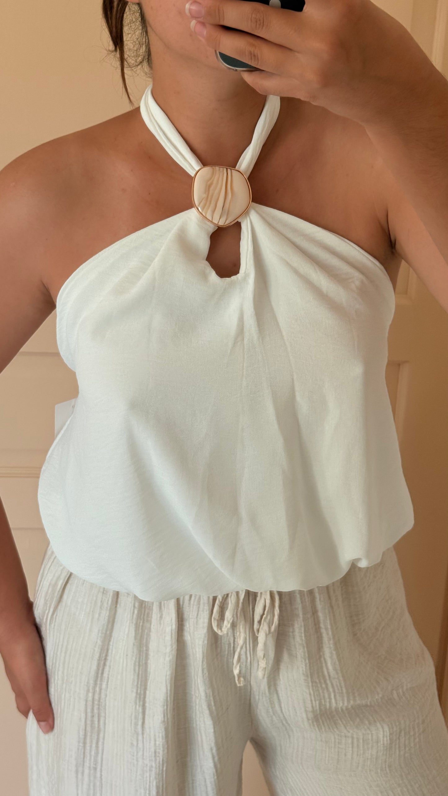 Top agathe blanc