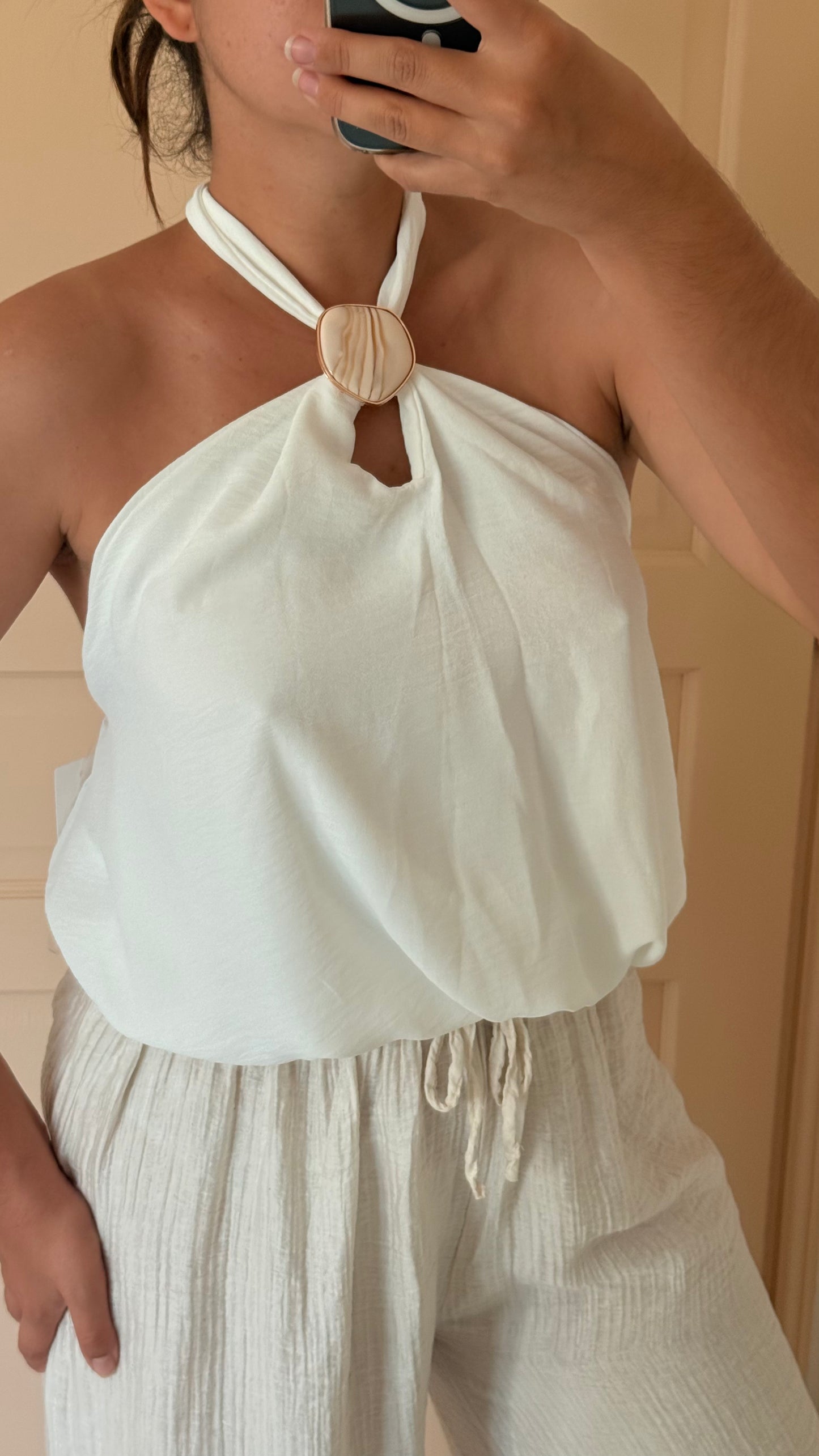 Top agathe blanc