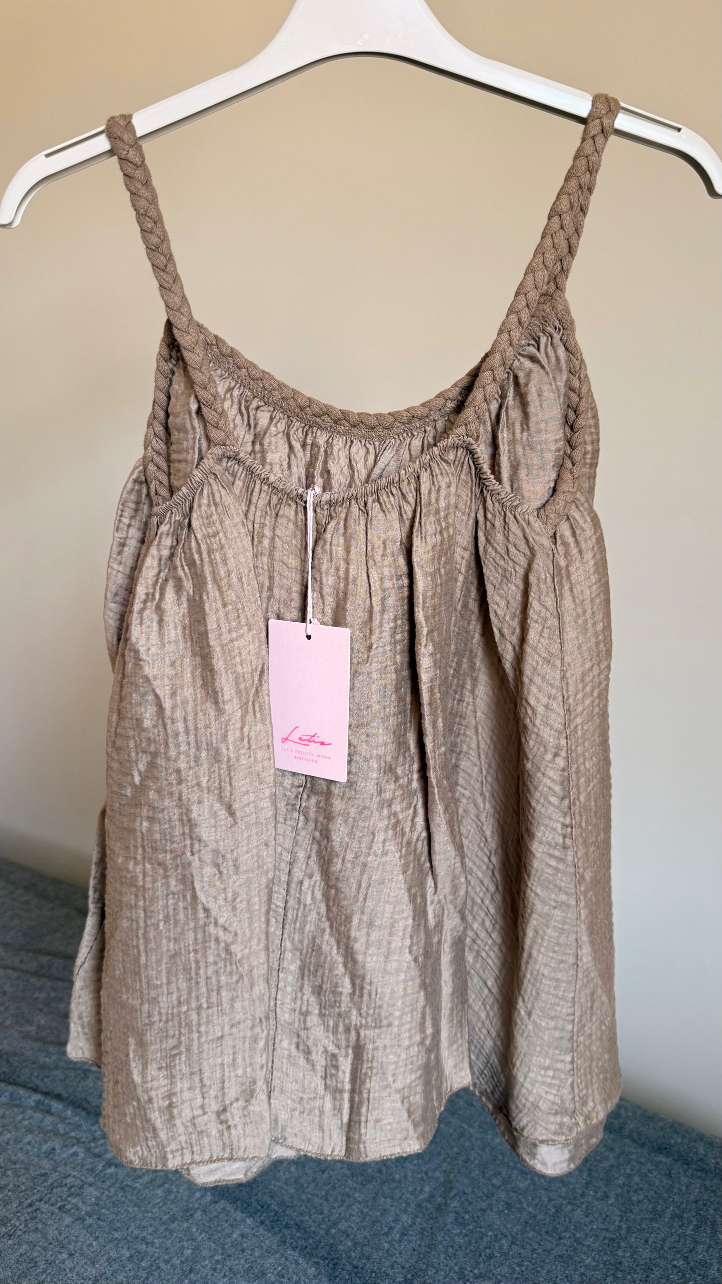 Top Léonie beige marroné