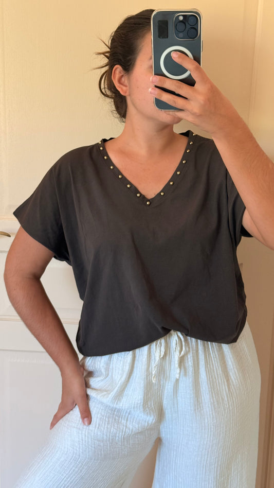 Teeshirt col clouté