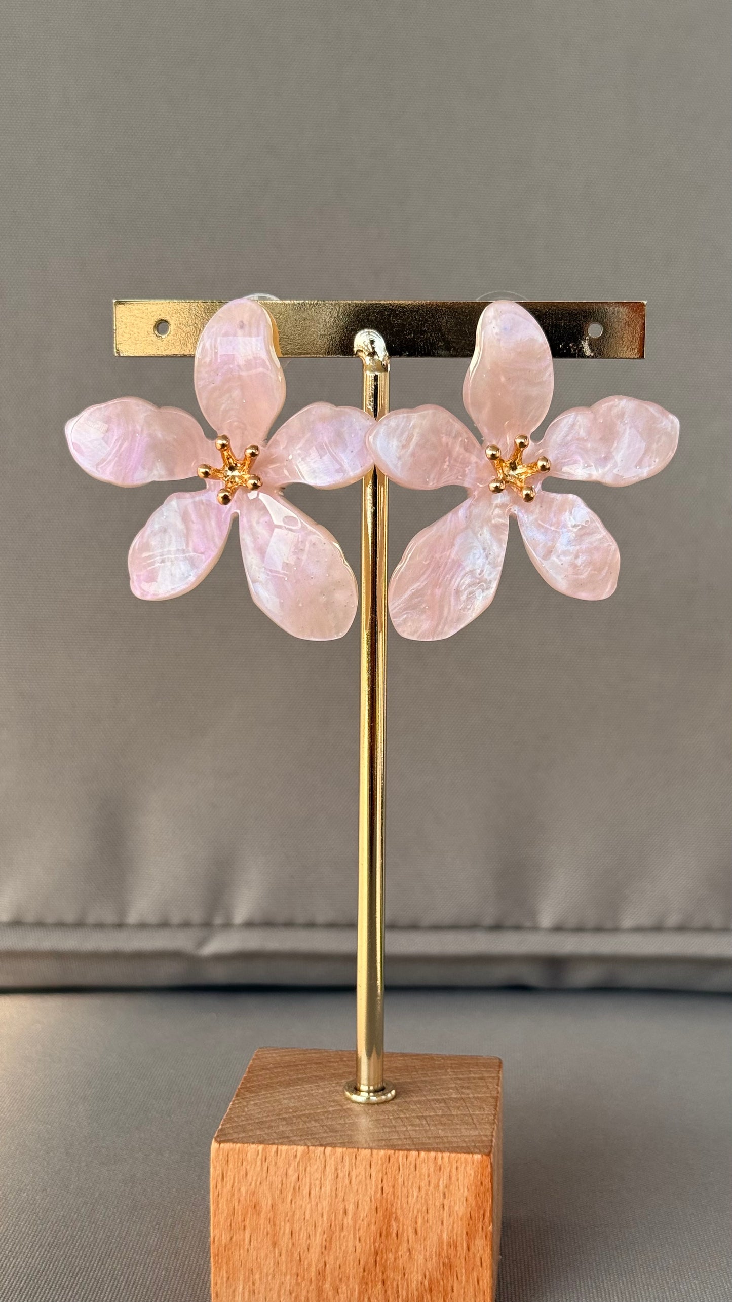 Boucles d’oreilles fleur rose