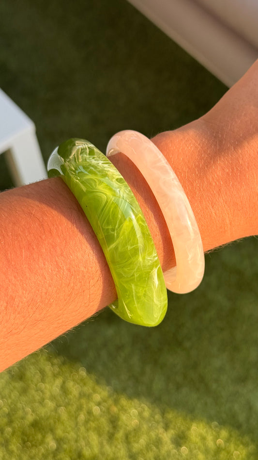 Duo de bracelets rigides résine