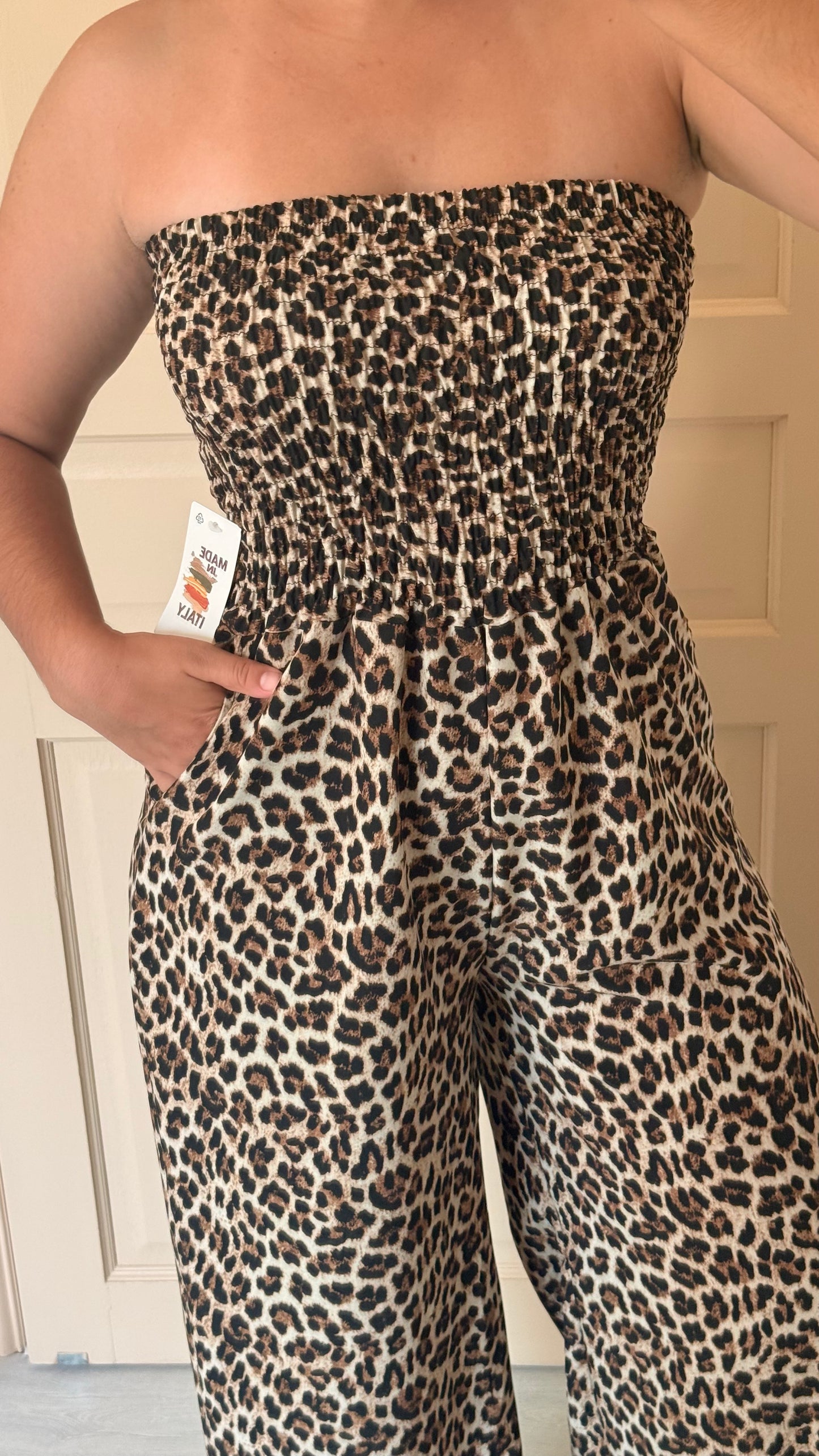 Combinaison bustier léopard